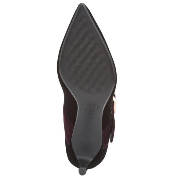 SALE! ✅ DKNY Mary Jane 'Ester' Pumps 9 ~ Black Velvet Burgundy Strap ✨ BNIB - Picture 8 of 17